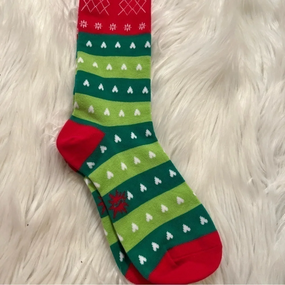 Sock it to Me Women's Knee High Tacky Holiday Sweater Socks Christmas Red Green